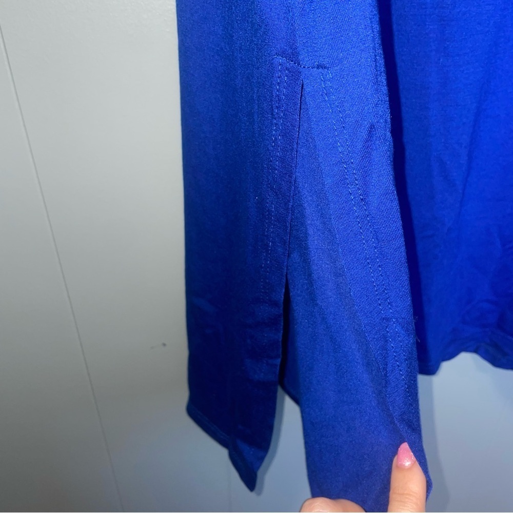 Eileen Fisher Short Sleeve Round Neck Tencel Royal Blue Tunic Medium New - Picture 5 of 8